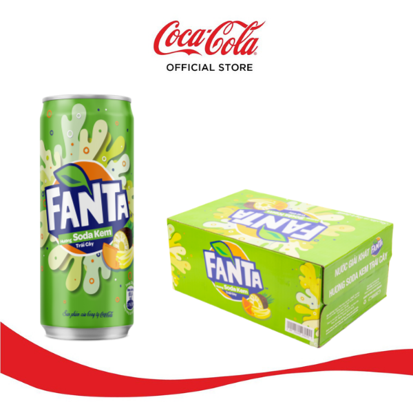 Thùng 24 Lon Nước Giải Khát Có Gas Fanta Soda Kem 320mlx24 Coca-Cola Official Store