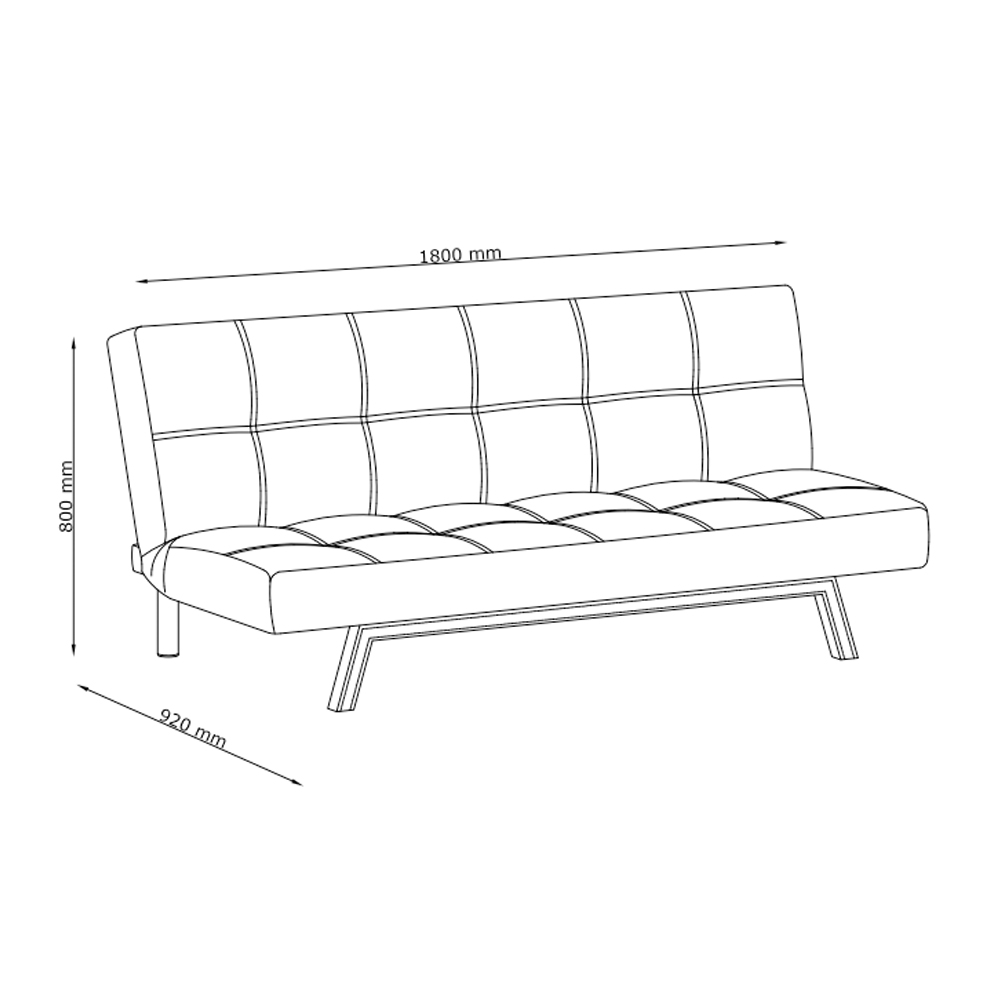 Sofa giường | JYSK Holstebro | vải polyester | xám | R180xS92/108xC80cm