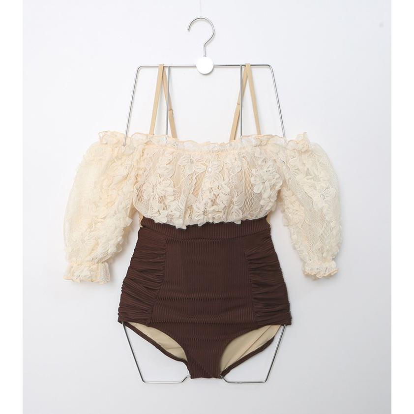 Bikini đi biển, bikini liền thân ren tiểu thư kín đáo LYAN BIKINI B07