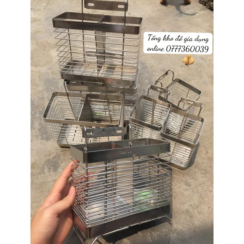 ỐNG, GIỎ ĐỰNG ĐŨA INOX 304 SUS 2 NGĂN, 1 NGĂN DÀY DẶN TIỆN LỢI