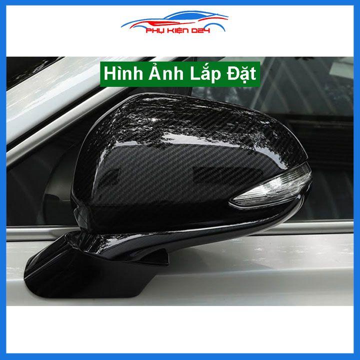 Ốp gương Santafe 2019-2020-2021-2022 vân Cacbon bảo vệ chống trầy trang trí làm đẹp xe