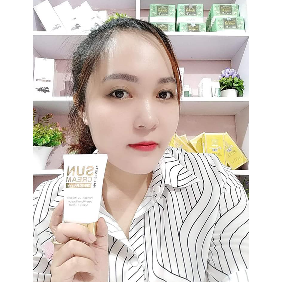 Kem chống nắng dưỡng da dưỡng trắng Nari Thay make bảo vệ làn da các tia cực tím UVA UVB Sở hữu chỉ số SPF 50 ++