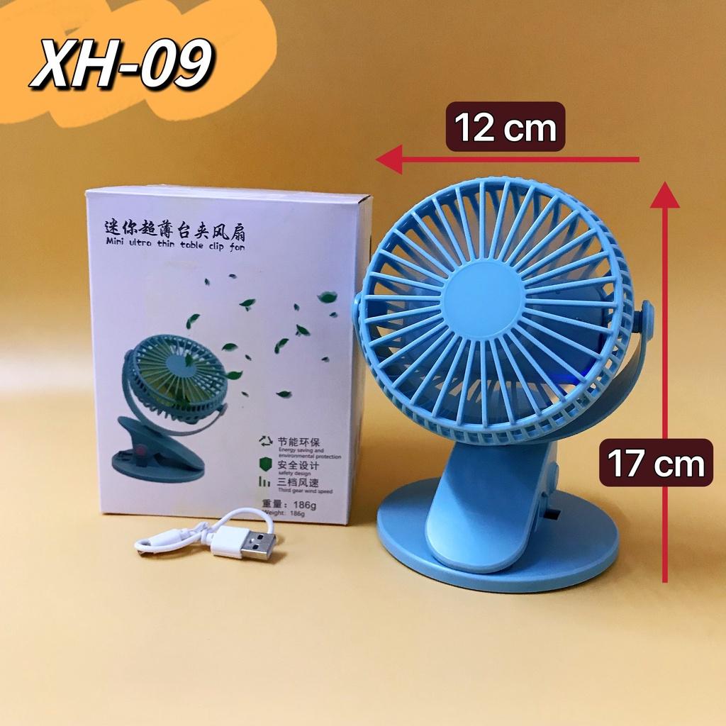 Quạt kẹp bàn có thể để bàn mini sử dụng pin sạc xoay 360 độ có 3 chế độ gió siêu mát chạy cực êm gắn nôi em bé