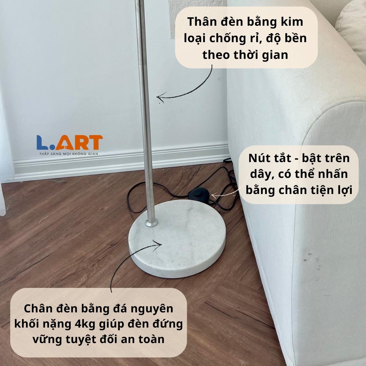 Đèn cây đứng phòng khách, phòng làm việc góc đọc sách hiện đại dáng bow cong DCLA012