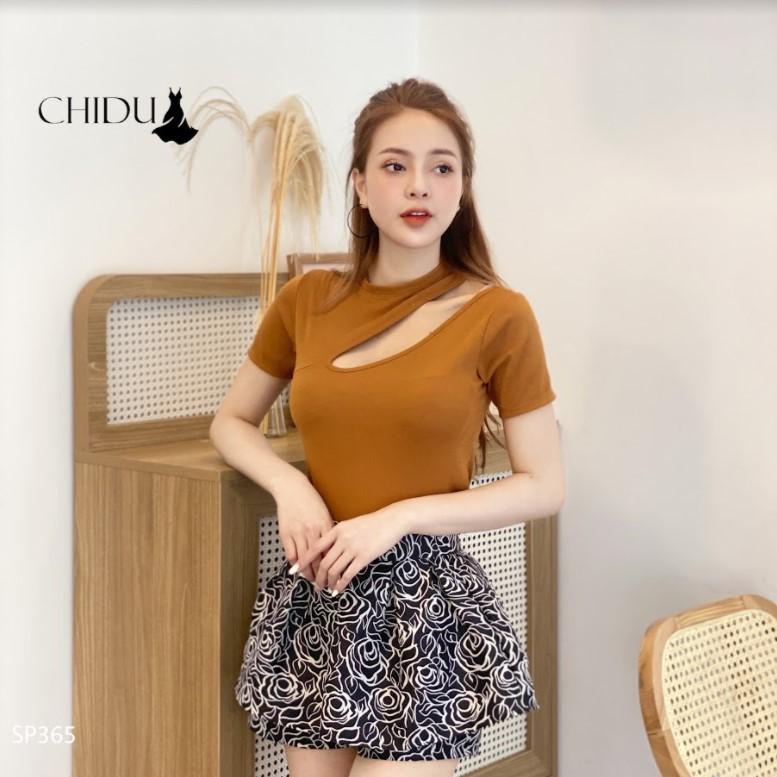 HÀNG CAO CẤP - CHIDU Áo thun ngắn tay cổ khoét SP365 - Hàng Cao Cấp
