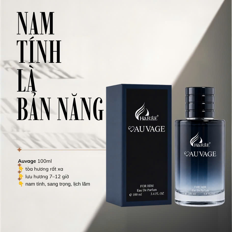 [TẶNG BẠN TRAI] Nước Hoa Nam Charme Auvage 100ml Chính Hãng – Phiên Bản Mới – Nam Tính, Lịch Lãm