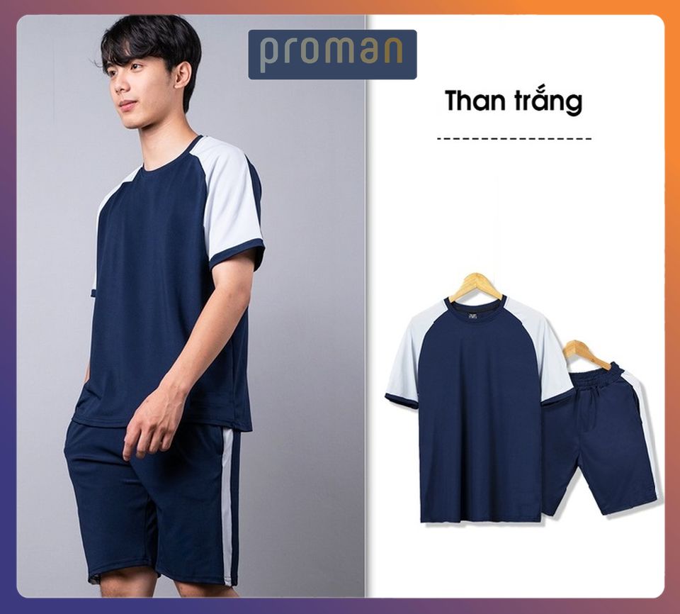 Bộ Thể Thao Nam Cộc Tay đồ bộ mùa hè Thời Trang Phong Cách Trẻ Trung Cao Cấp BO01 - PROMAN