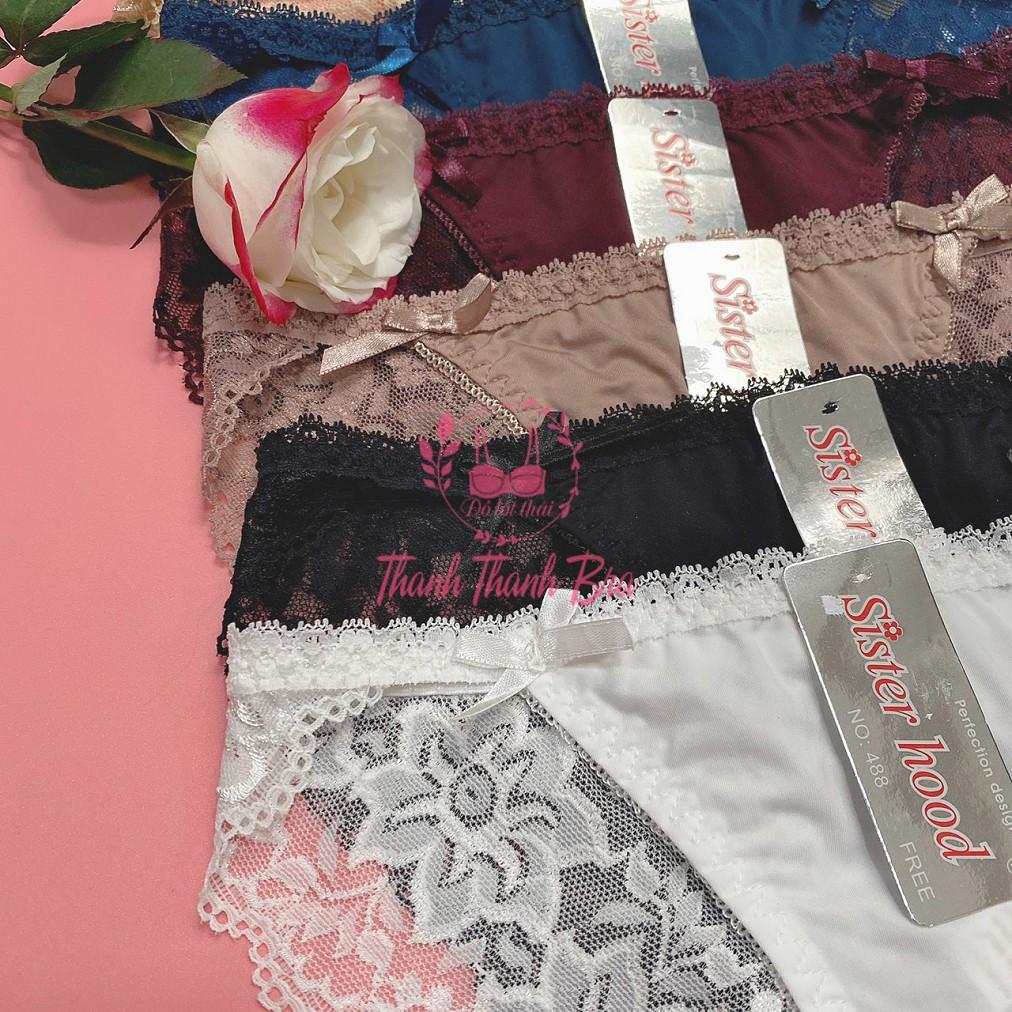 Quần lót nữ thái lan 488 - Phối ren và thun lạnh - nơ xinh - Form M