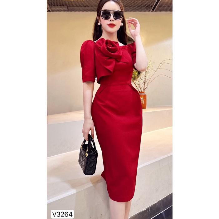 Đầm Thiết Kế Julia Dress Màu Đỏ Chất Liệu Vải Mango Mềm Mịn - Váy Thiết Kế Thanh Lịch Trẻ Trung
