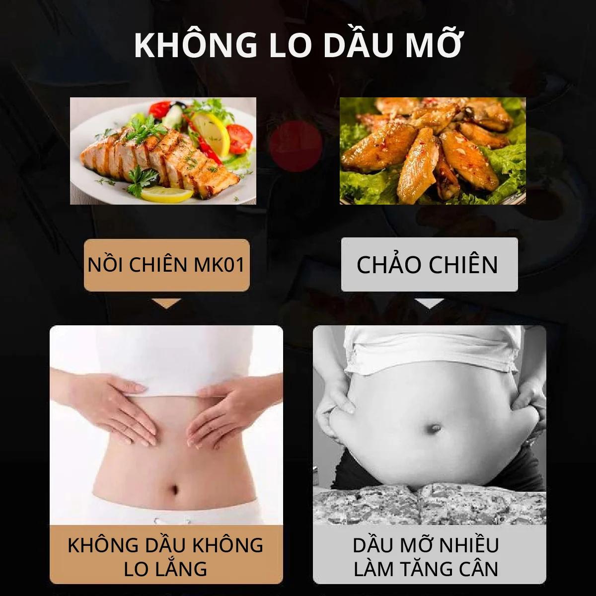 Nồi Chiên Cơ Mishio (3L) - Hàng chính hãng