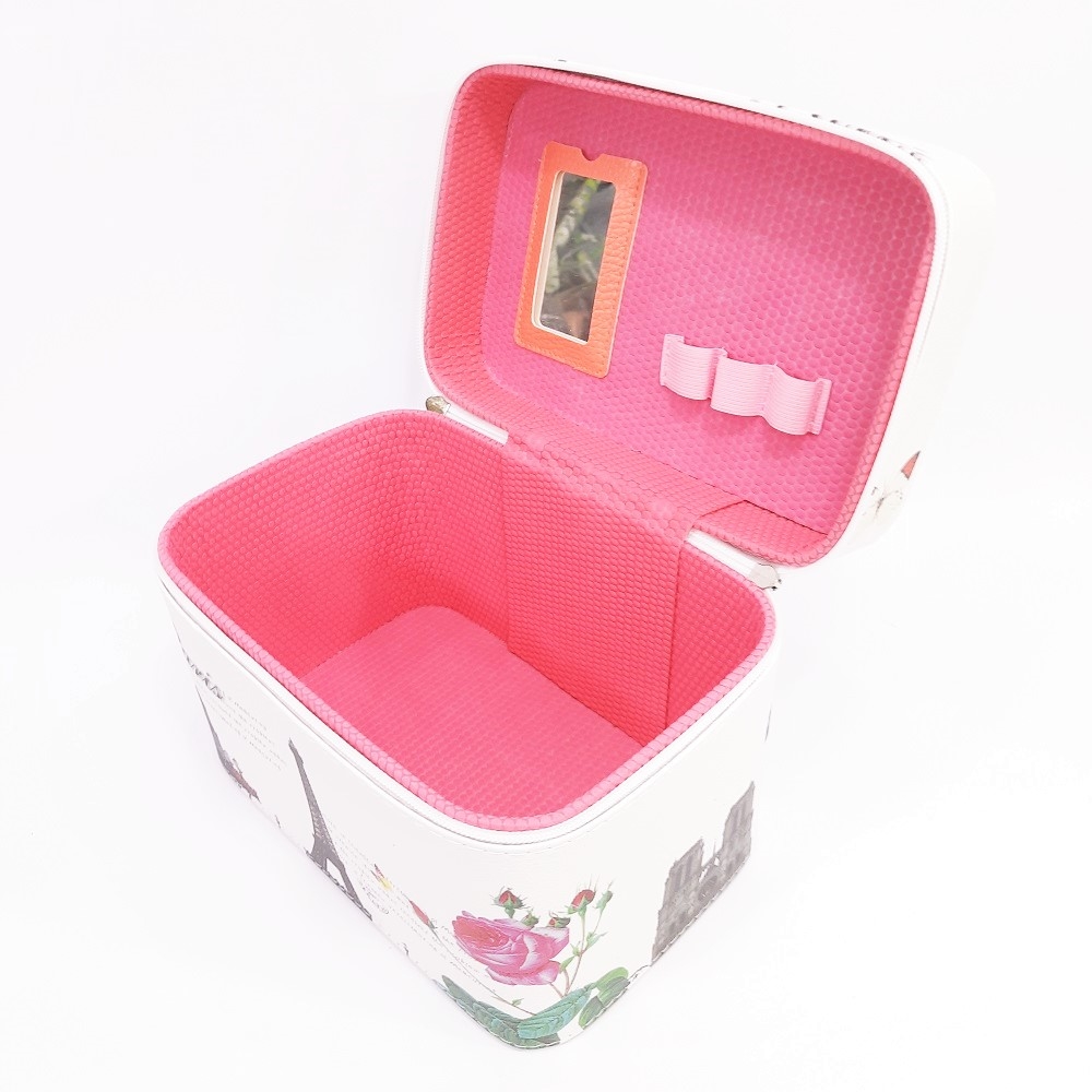 Cốp Makeup Cá Nhân Bọc Da Cỡ Lớn, Có Hoa Văn Trang Trí, Đựng Đồ Makeup, Nail, Nối Mi, Phun Xăm, Độ Bền Cao, Không Thấm Nước, Tay Cầm Chắc Chắn