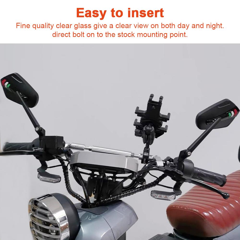 Aluminum Alloy Motorcycle Rearview Reflective Mirrors Rear View Handlebar Mirrors Rearview Mirror for Motorbike