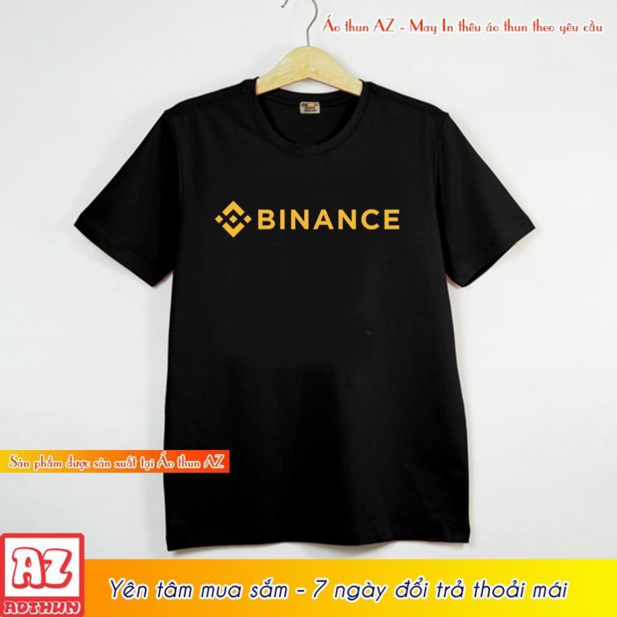 Áo thun nam in logo Binance Crypto màu đen và trắng M2879