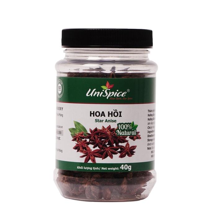 Hoa hồi UniSpice (lọ 40gr)- Hoa hồi sấy khô/ Tiểu hồi/ Gia vị nấu phở thơm ngon