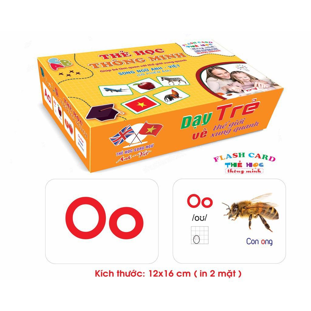 Bộ Thẻ Học Thông Minh 18 Chủ Đề loại to song ngữ tiếng Anh loại chuẩn Glenn Doman Flashcard cho bé từ 0-6 tuổi