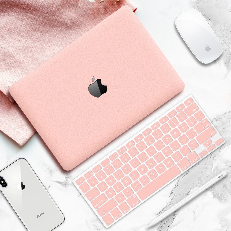 COMBO 3in1 Case, ốp kèm phủ phím cho Macbook - Màu Hồng Pastel (Tặng Kèm Nút Chống Bụi) - Hàng chính hãng SMTech