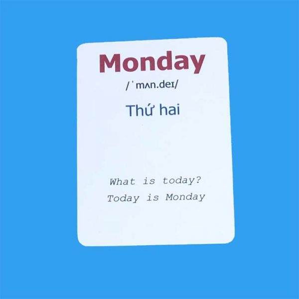 Bộ flashcard tiếng Anh chủ đề về Ngày, Tháng và Mùa trong năm