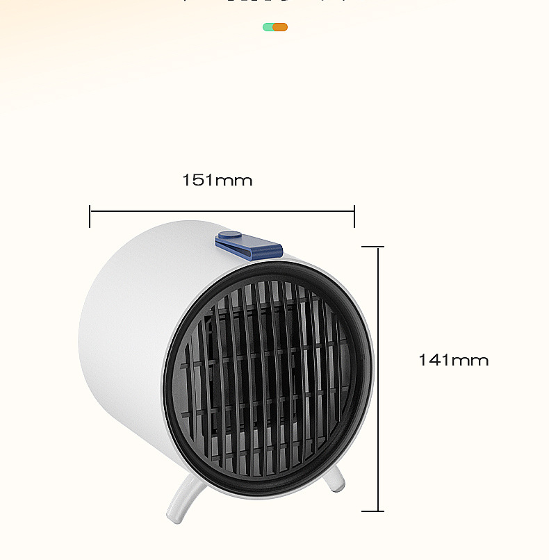 Quạt Sưởi Ấm: Design Mini Để Bàn/Để Tủ/ Để Giường Kích Thước 15x15x14 Toả Nhiệt Ở 40 Độ Công Suất 500W