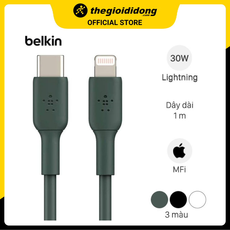 Cáp Type C - Lightning MFI 1m Belkin CAA003 - Hàng chính hãng