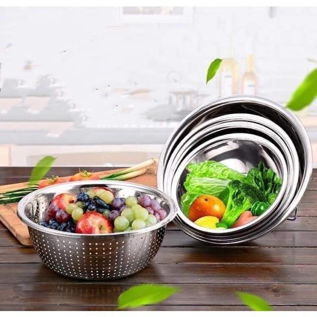 Sét 5 rổ thau inox có hộp