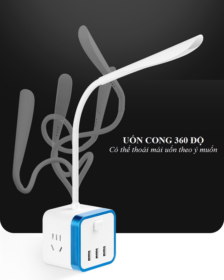 Ổ cắm đa năng hình khối Rubik Tích Hợp Đèn Ngủ Và Ổ Cắm USB