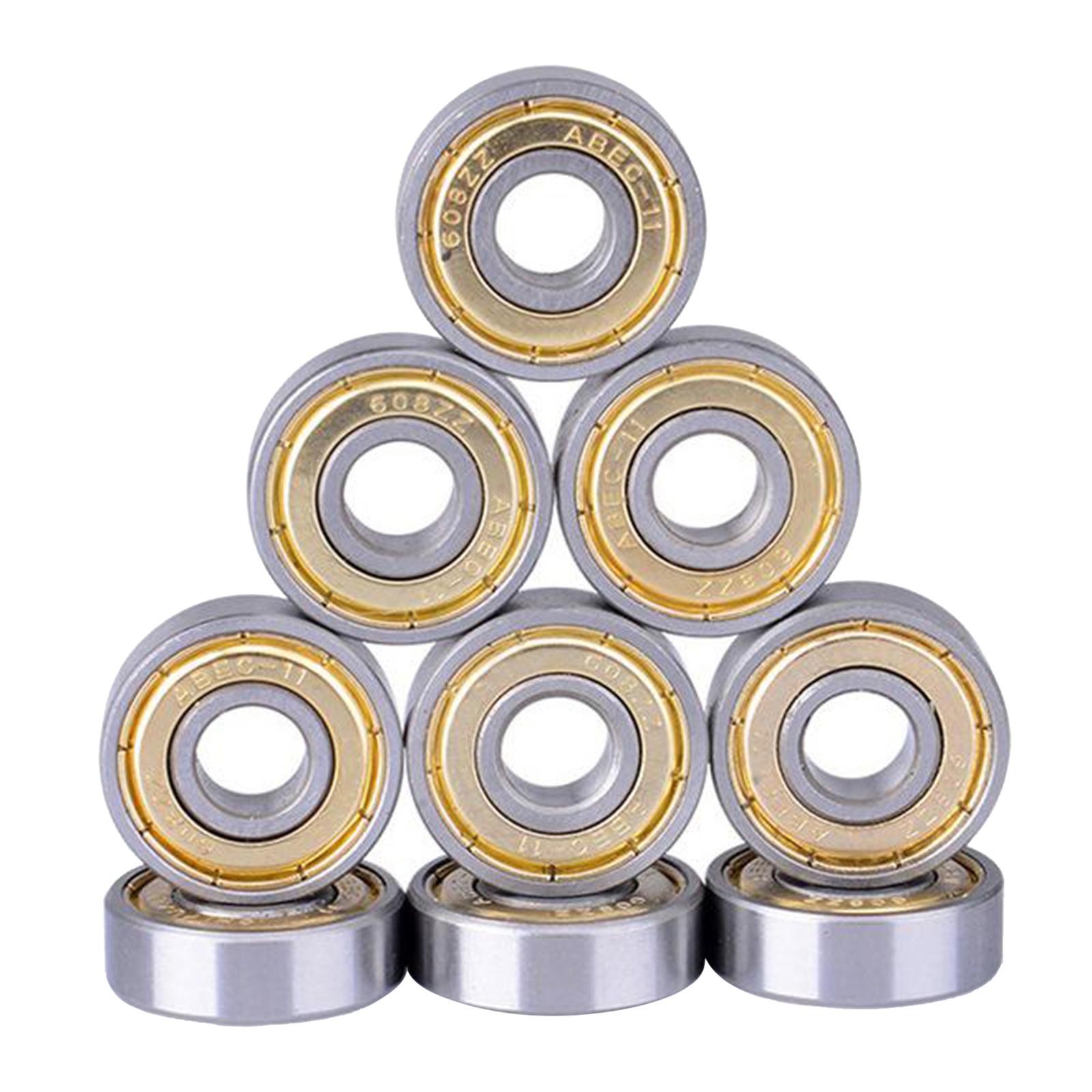 10x Skateboard Bearing Metal Double Sealed Scooter Inline Hockey Wheel Roller