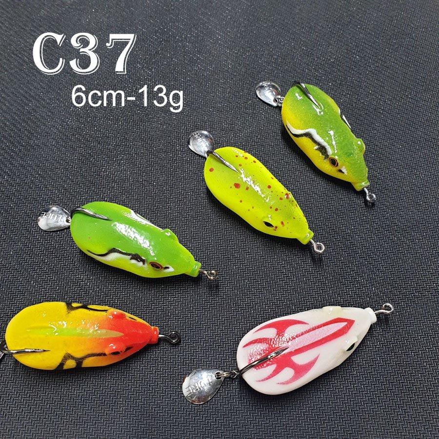 Mồi câu lure cá lóc cá sộp giá rẻ , nhái hơi C37 dài 6cm 13g mã M19