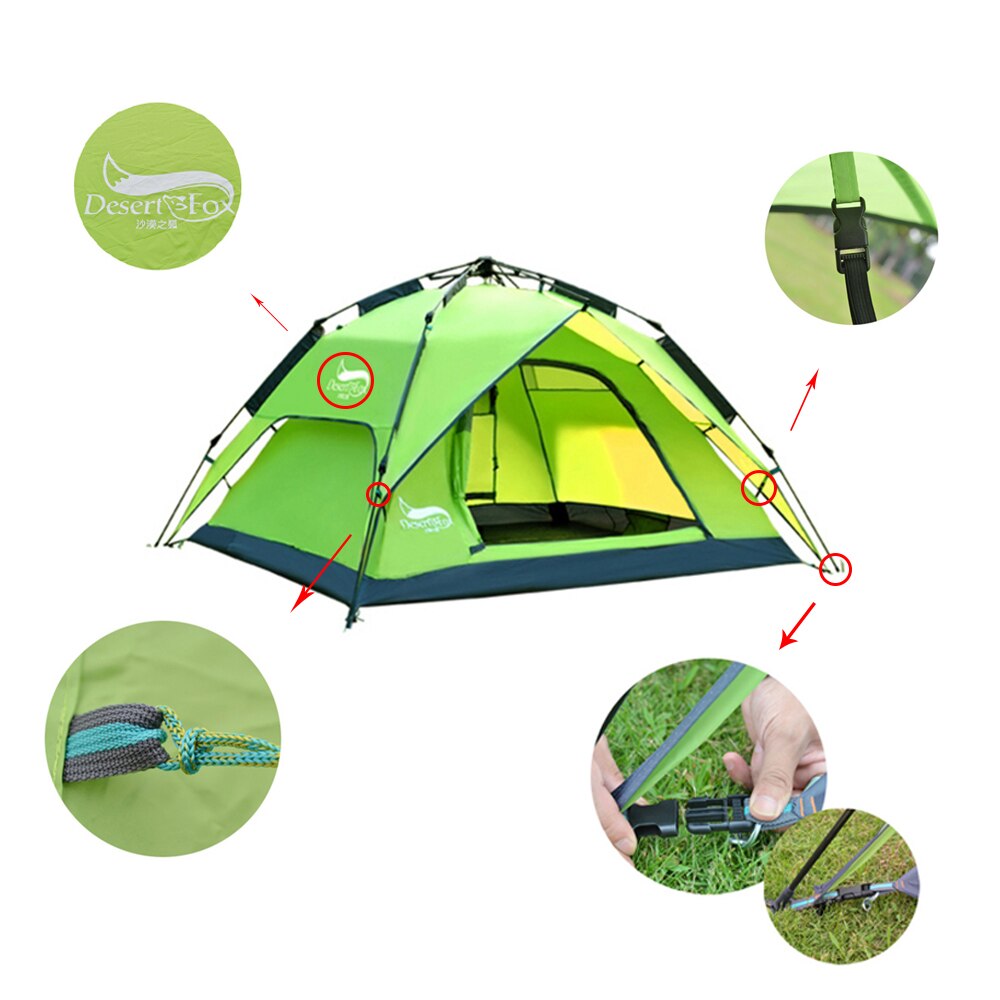 Lều cắm trại tự bung 2 lớp 3-4 người Desert&amp;Fox DF-S022 Automatic Tent