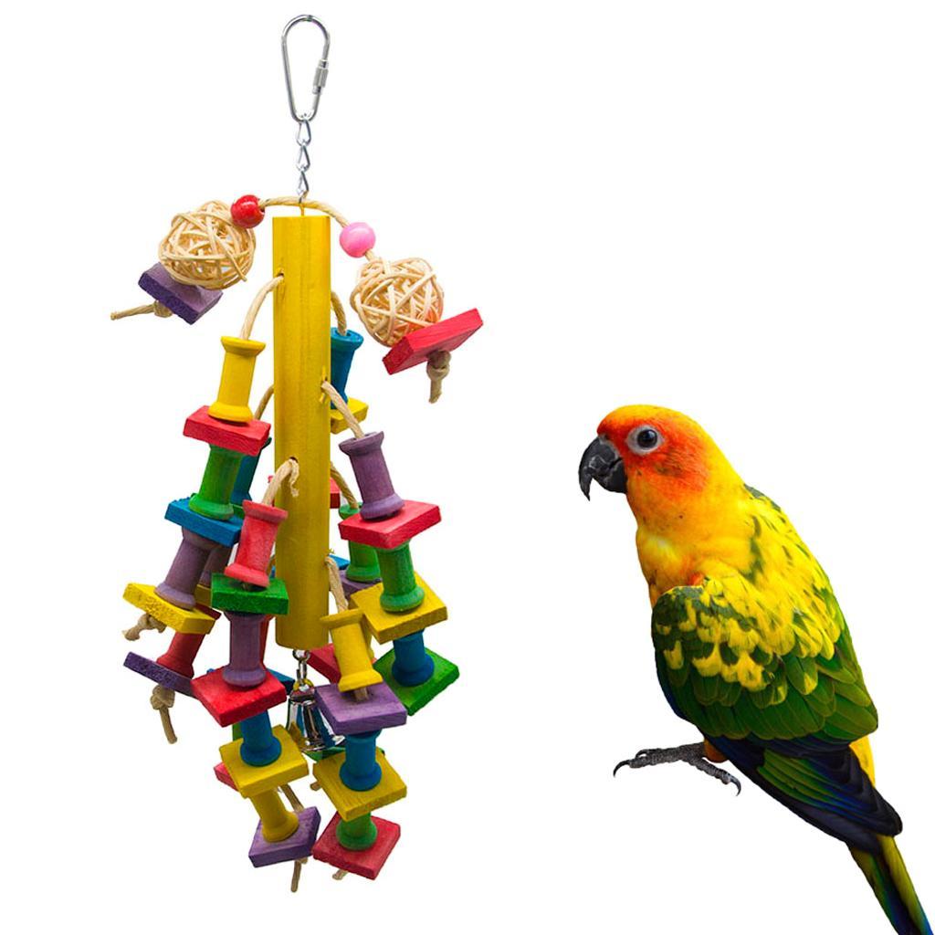 Pet Bird Parrot Chew Hanging Toy Swing Perches Block For Budgie Parakeet