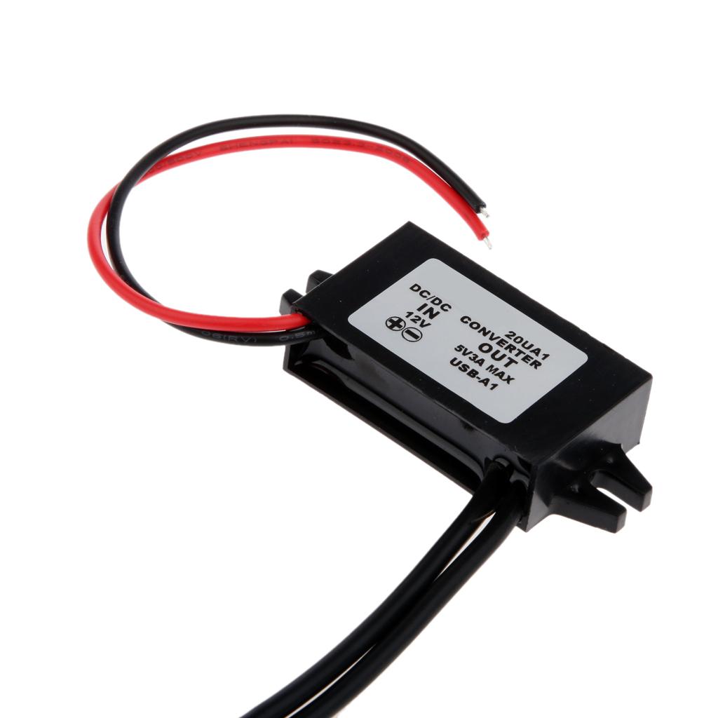 Dual USB DC-DC Car Converter Module 12V To 5V 3A 15W Power Adapter