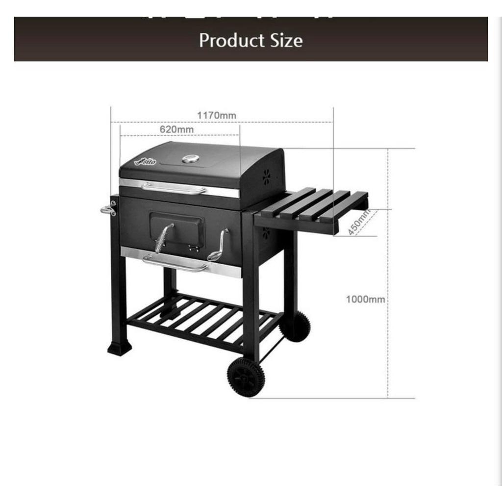 Bếp Nướng Than Hoa Ngoài  Trời BBQ SITO, Chất Liệu Thép Sơn Chịu Nhiệt Mạ Chrome, Dùng Cho Gia Đình, Nhà Hàng, Nhập Hàn