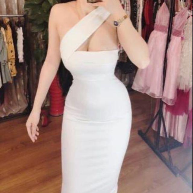 Đầm body cúp chéo vai