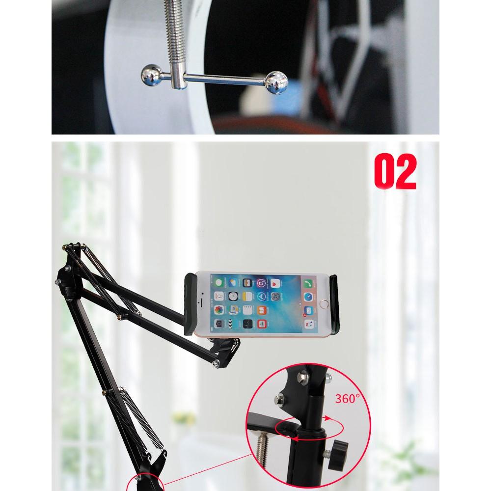 Giá đỡ ipad, điện thoại kẹp đầu giường, cạnh bàn đa năng xoay 360 độ điều chỉnh mọi góc độ