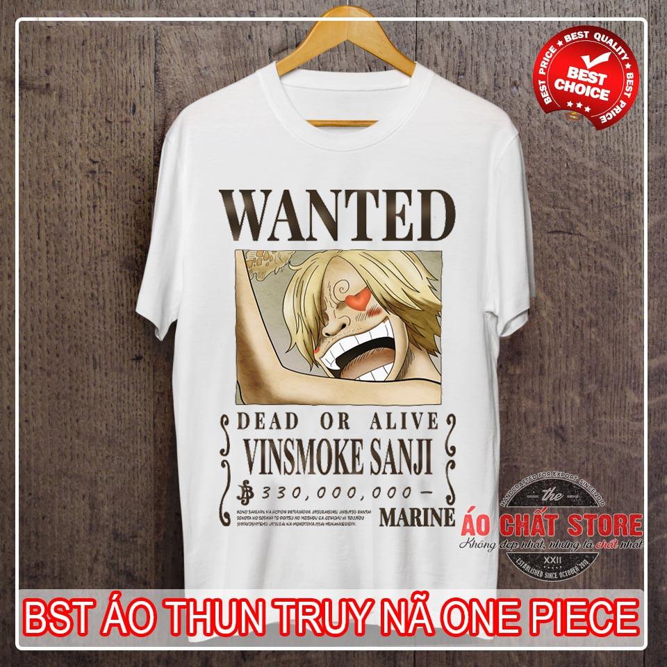 BST ÁO THUN ONE PIECE TRUY NÃ BĂNG MŨ RƠM SIÊU ĐỘC | ÁO LUFFY ONE PIECE WANTED TSHIRT OP18