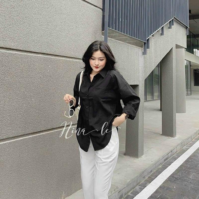 ÁO SƠMI OVERSIZE TÚI 1 BÊN HÀN QUỐC