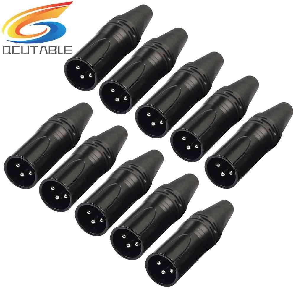 Set 10 Đầu Nối Dây Cáp Âm Thanh Microphone XLR 3Pin