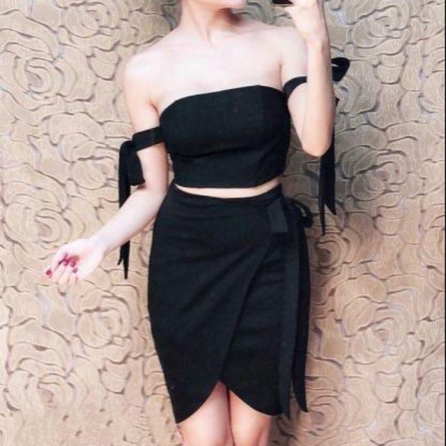 Sét áo bẹt vai cột nơ sexy