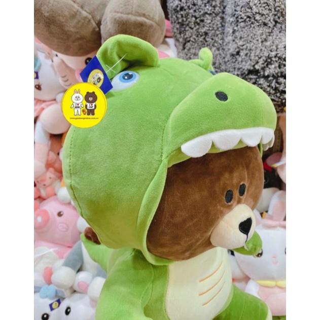 Gấu bông Brown cosplay khủng long dễ thương 2 kích thước 35 ,55cm - Gấu Bông Hana
