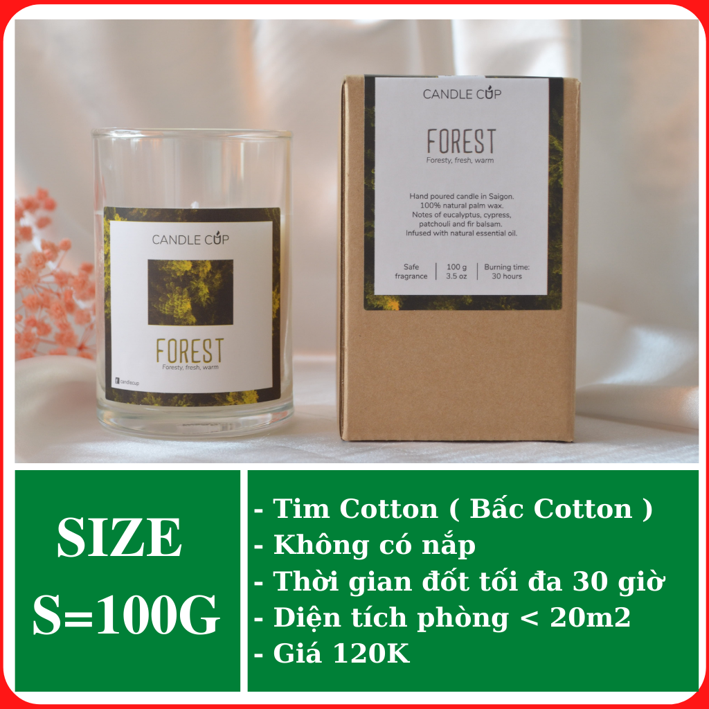 Nến thơm AGAYA (Candle Cup) mùi Forest - Nến thơm tinh dầu thiên nhiên mùi thơm tươi mát hương gỗ - Top 4 best sale