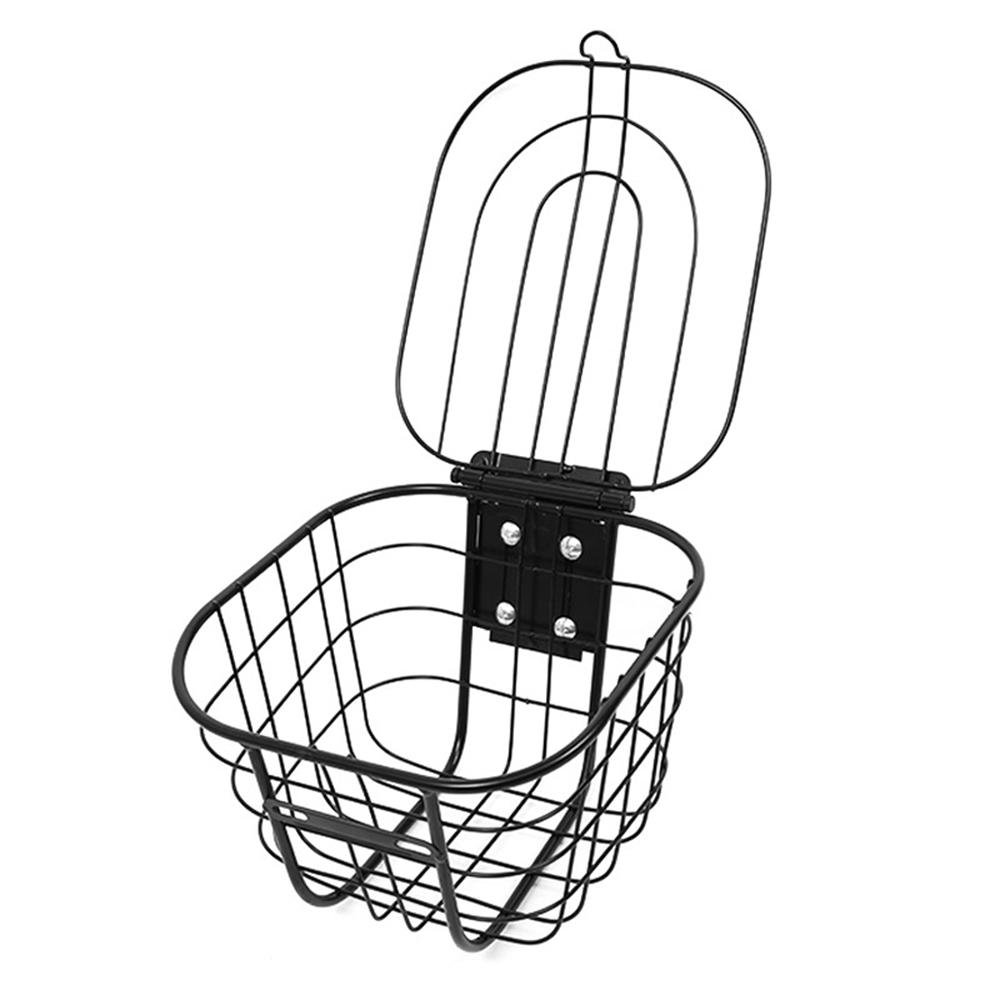 E-Bike Basket Scooter Front Basket Holder Anti-Rust Steel Bicycle Basket Cycling Front Basket for Ninebot Scooter