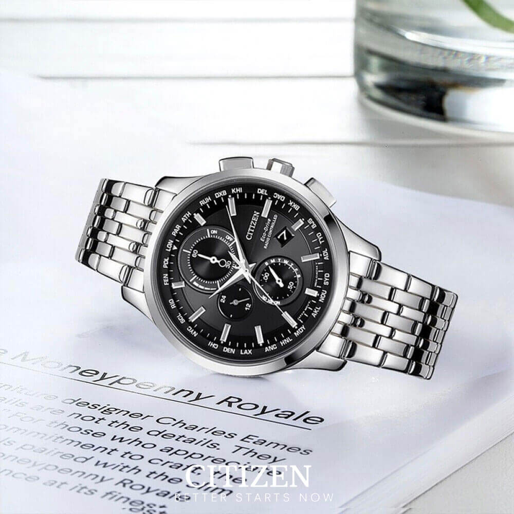 Đồng Hồ Nam Citizen Dây Thép Không Gỉ AT8110-61E - Mặt Đen (Sapphire)