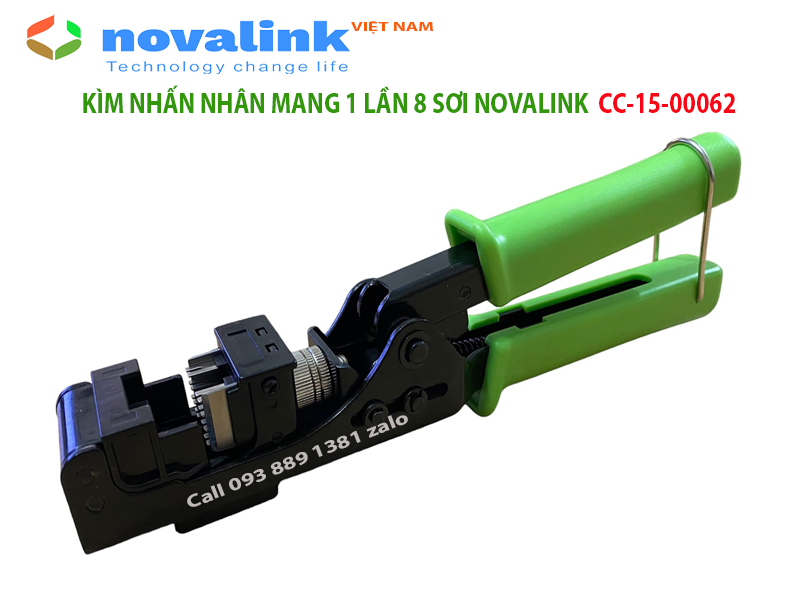 Kìm bấm nhân mạng 8 sợi (bấm 1 lần 8 sợi dây mạng) Novalink CC-15-00062 - Hàng nhập khẩu chính hãng, made in Taiwan, đủ thuế VAT, COCQ