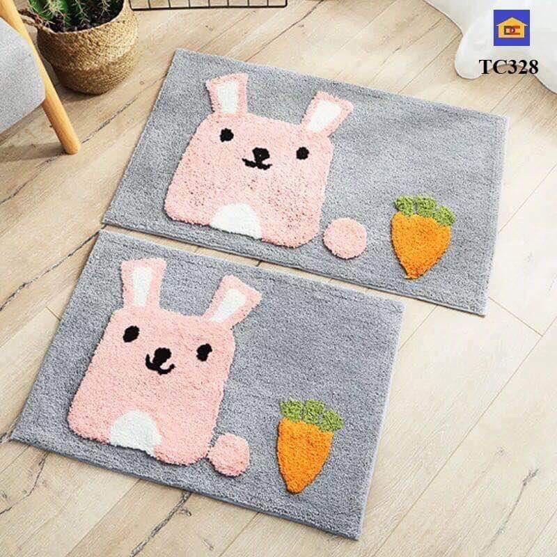 Thảm chùi chân sợi len hình thú siêu cưng