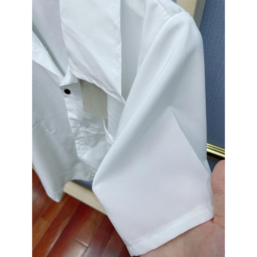 Bộ Chân Váy Demin Chữ A Kèm Áo Sơ Mi Trắng Nữ Cộc Tay