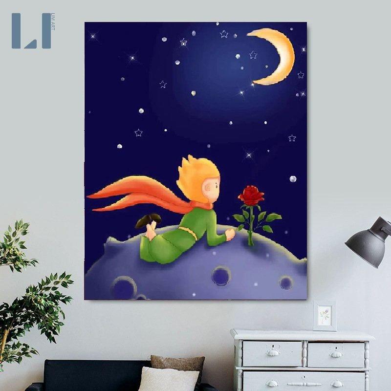 Tranh sơn dầu số hoá có khung LIM Art -Tranh tô màu theo số Hoàng tử bé