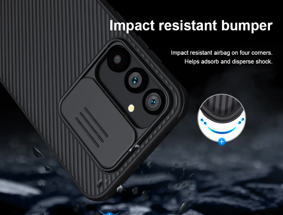 Ốp lưng cho Samsung Galaxy S23 FE bảo vệ camera chống sốc hiệu Nillkin Camshield chống sốc cực tốt, chất liệu cao cấp, có khung & nắp đậy bảo vệ Camera - hàng chính hãng