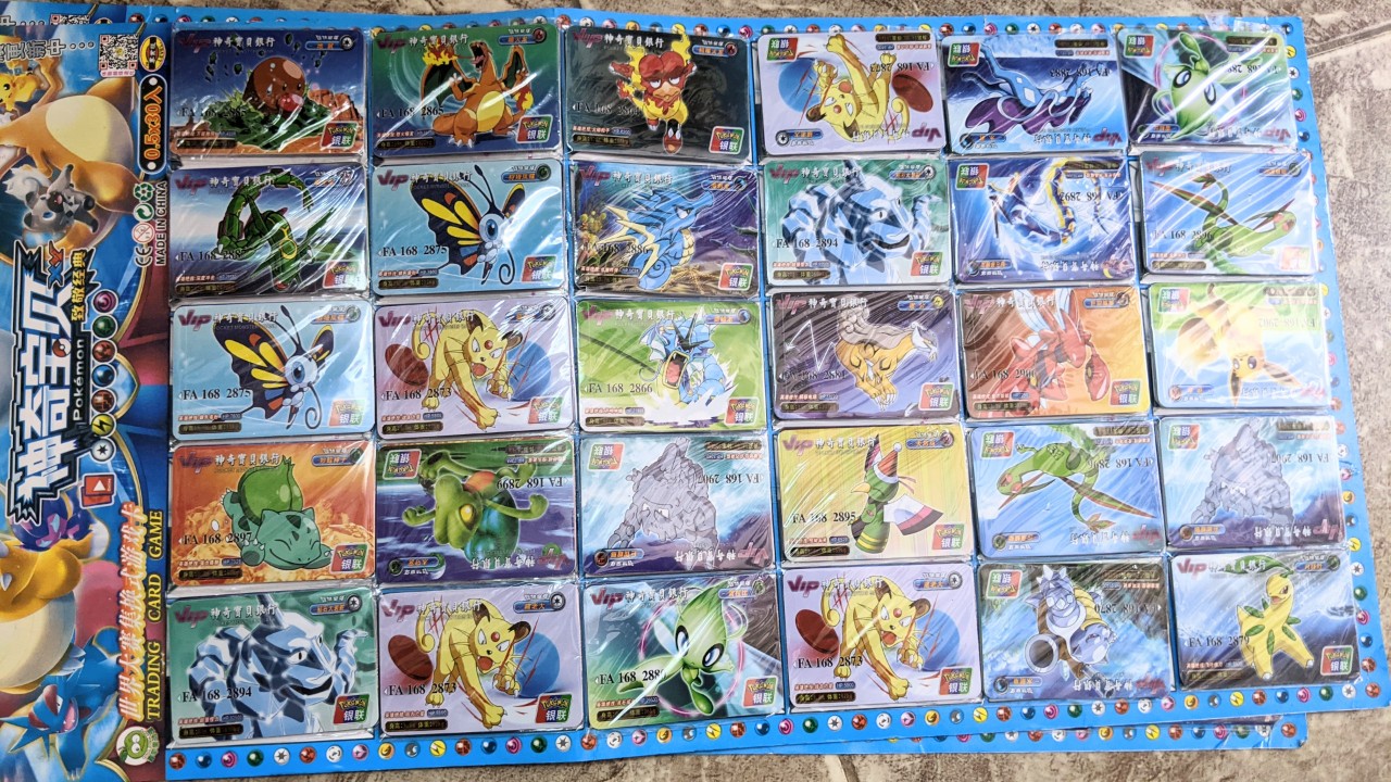 Vỉ 30 Bộ Thẻ Bài Pokemon Nhựa Loại Đẹp Vip, Mỗi Bộ 3 Thẻ Ngẫu Nhiên