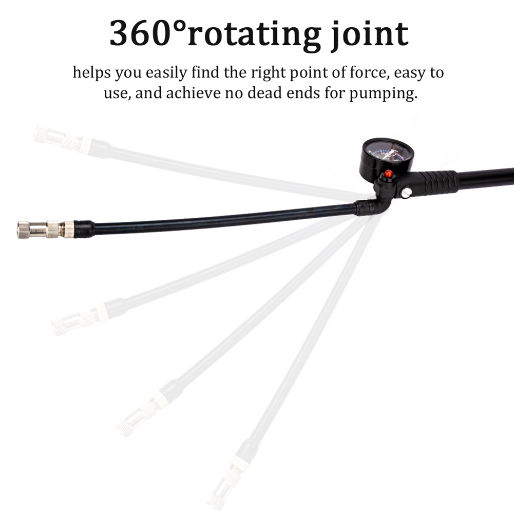 Máy bơm khí ZTTO 300PSI giảm chấn cho xe đạp MTB áp suất cao với thiết bị đo van Schrader & Presta