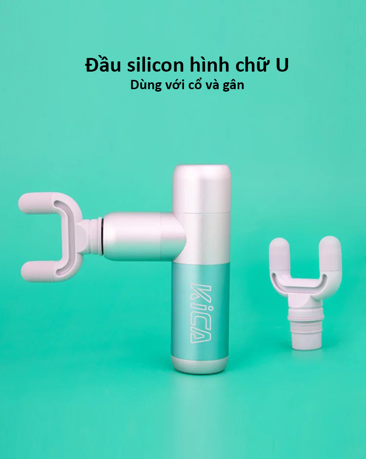 Máy massage mini KICA MINI - KICA K2 MINI thân máy kim loại siêu nhỏ kèm 4 đầu massa silicon và 1 đầu từ tính