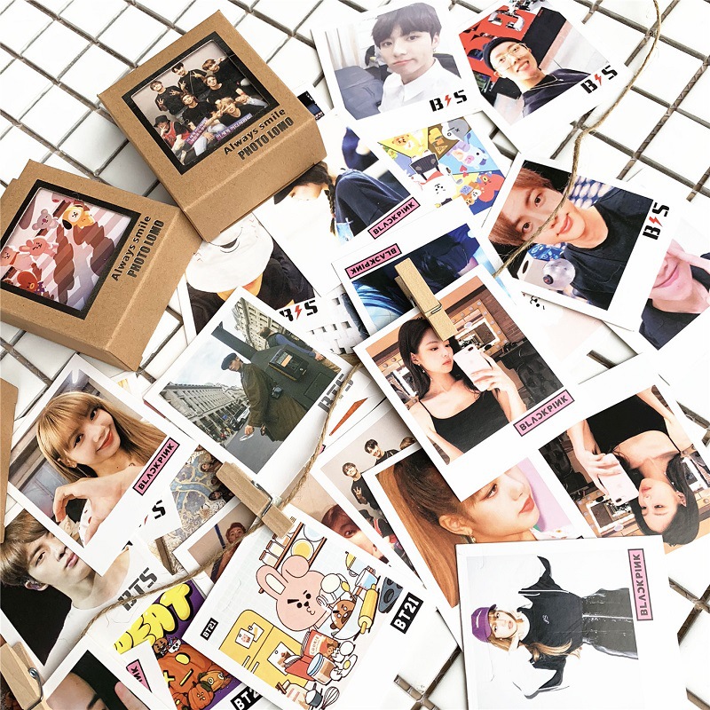 Set 40 lomo BTS kèm dây kẹp